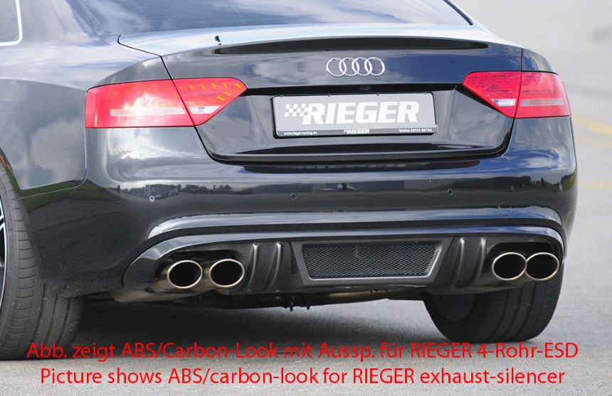 Diffuser Audi A5 s-line Rieger dubbele uitlaat links + rechts carbon-look