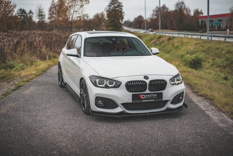 Race voorspoiler + rand BMW 1 F20 Maxton Design zwart