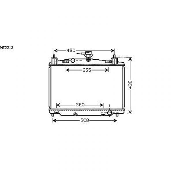 Radiator MAZDA 2 07->> 350x555x16 1.3/1.5 +/-AC