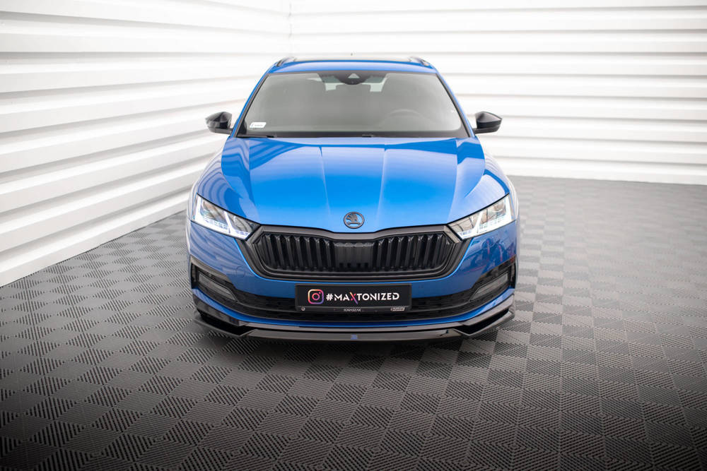 Voorspoiler V.2 Skoda Octavia Sportline Maxton Glans Zwart