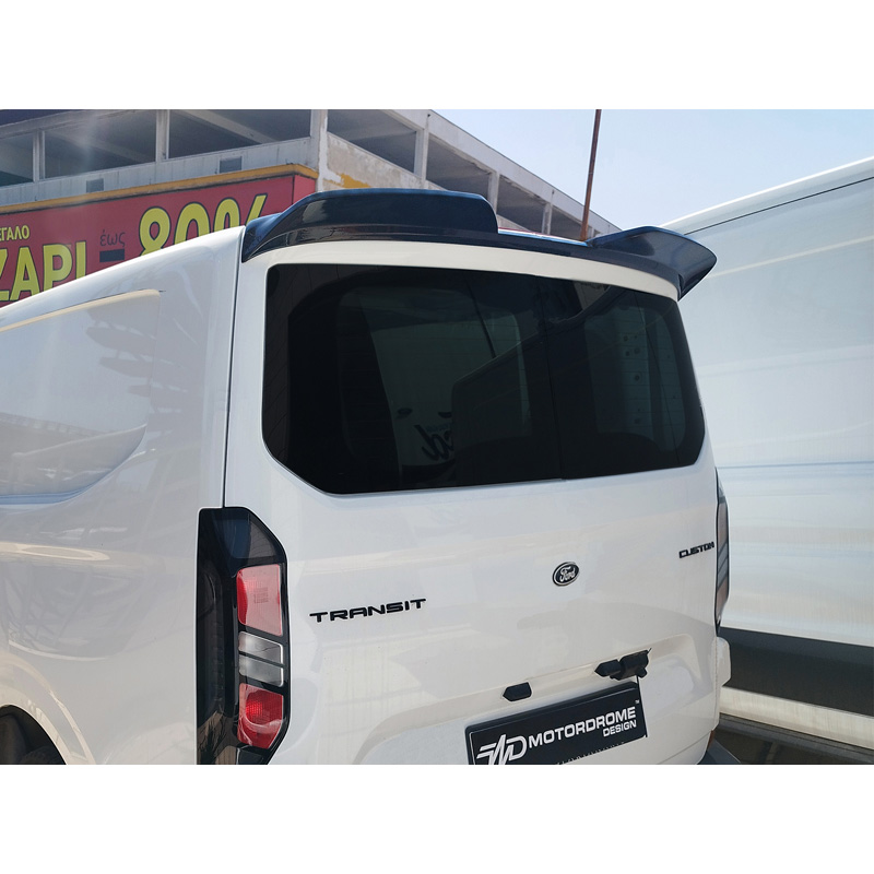 Motordrome Dakspoiler V.3  Ford Transit Custom (V710) 2023- & Volkswagen Transporter T7 2024- (met achterklep) (PU)
