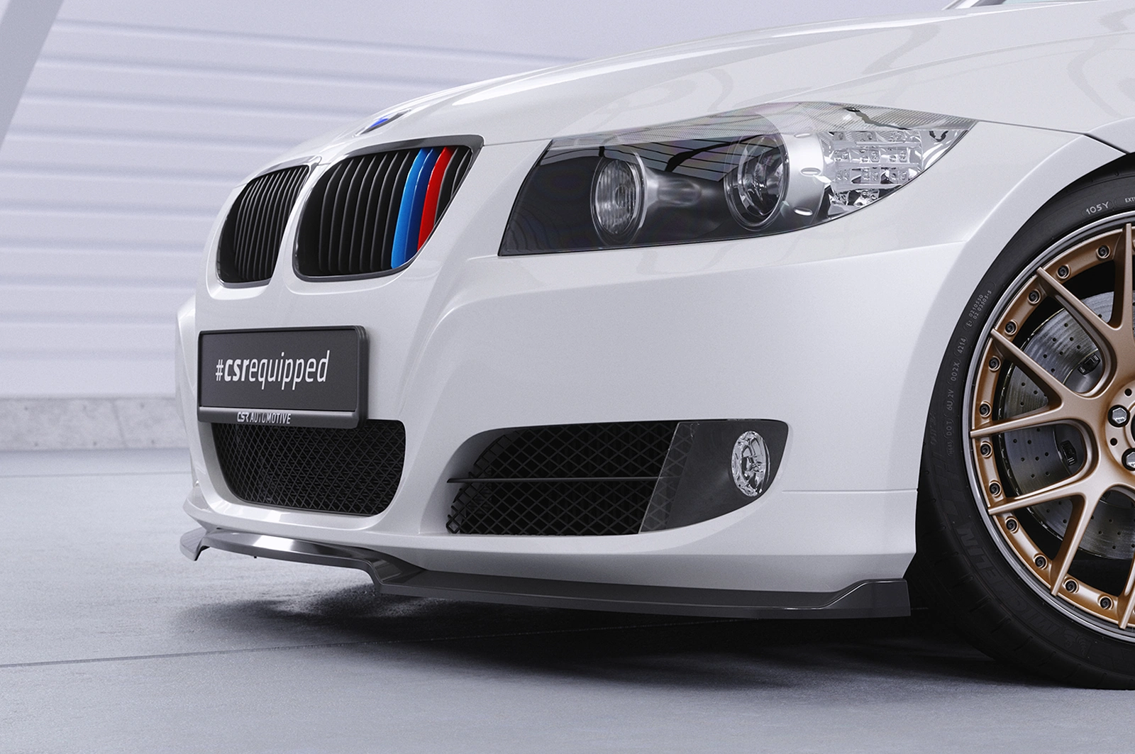 Voorspoiler BMW 3er E90/E91 LCI 2008-2012 Glans Zwart – CSR