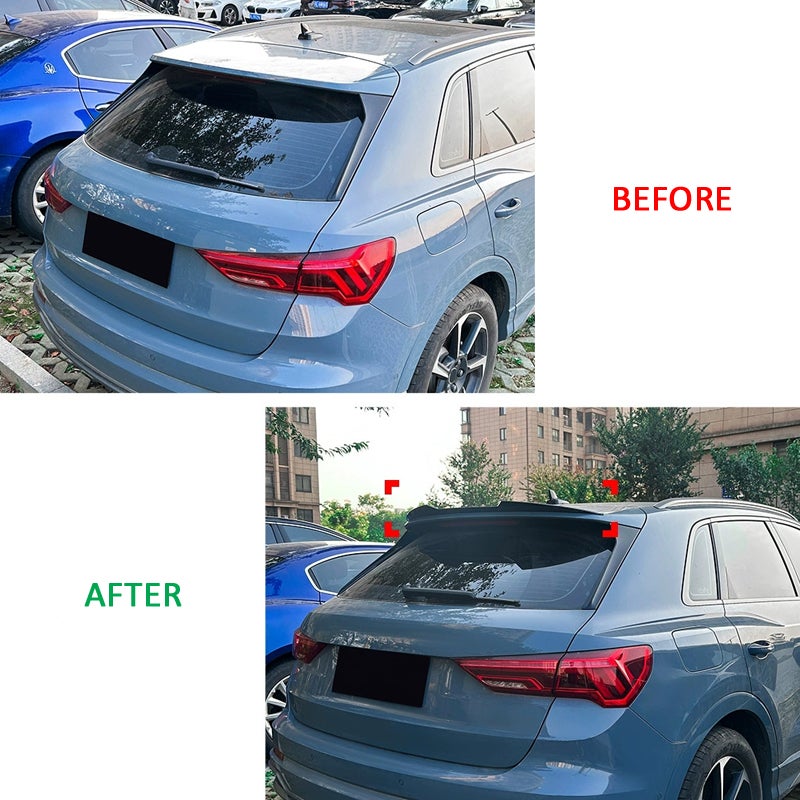 Dakspoiler (Spoiler Cap)  Audi Q3 (F3B) 2019-2025 (ABS Glanzend zwart)