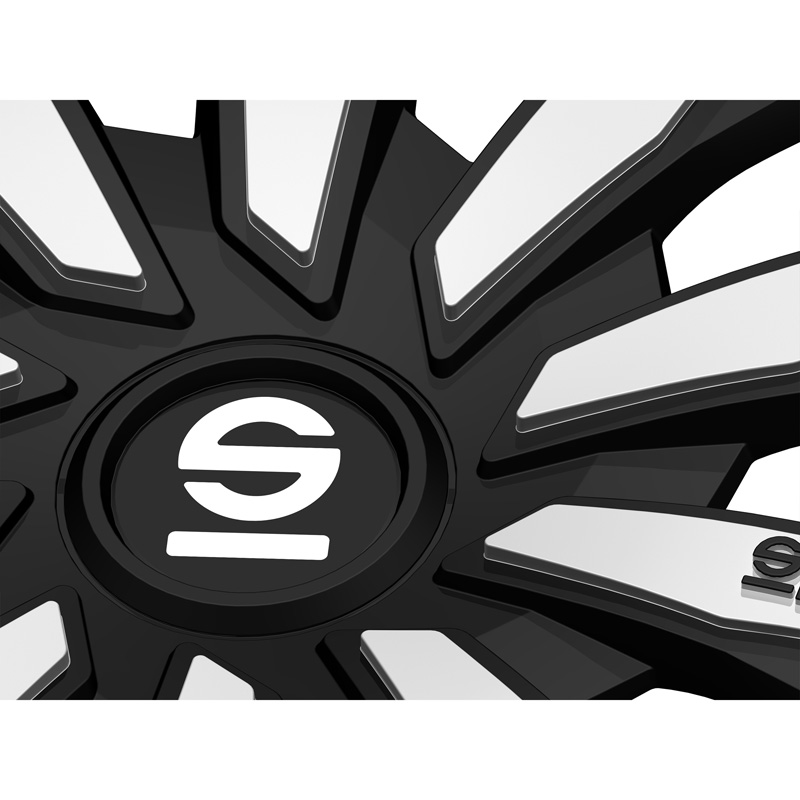 Sparco Wieldoppen Milano - 16-inch - Zwart/Zilver - Set van 4 stuks