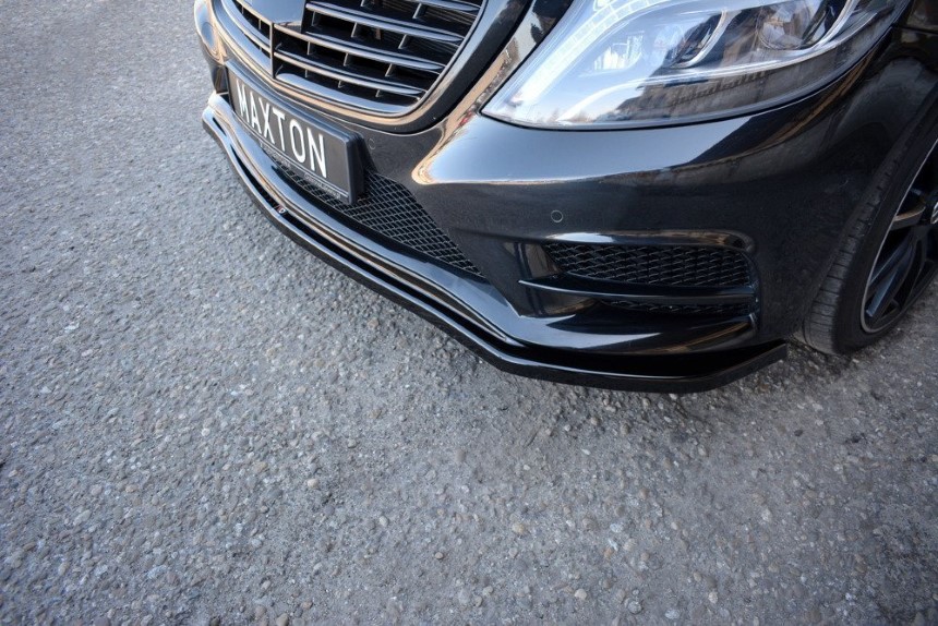Voorspoiler Mercedes S-Klasse W222 AMG-Line Maxton Design glans zwart