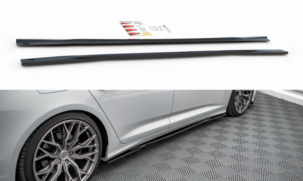 Zijskirts Audi A6 S-Line / S6 C8 Maxton Glans Zwart