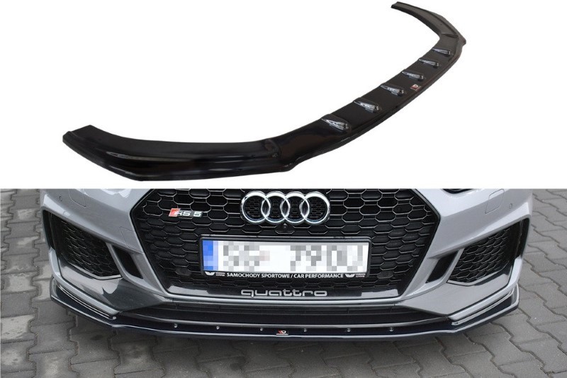 Voorspoiler Audi RS5 F5 Coupe / Sportback V.1 Glanzend Zwart