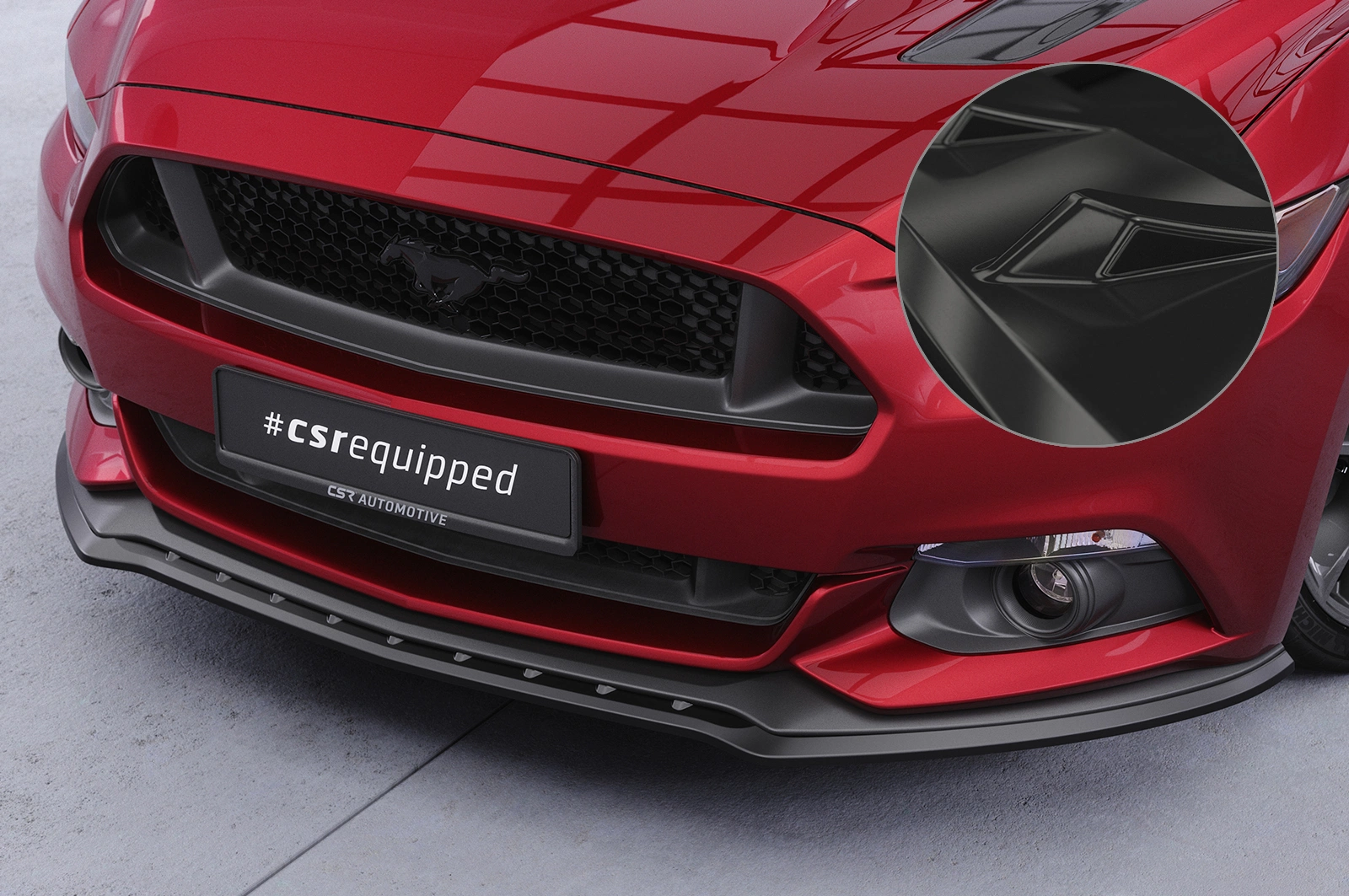 Voorspoiler Ford Mustang VI glans zwart – 2014–08/2017