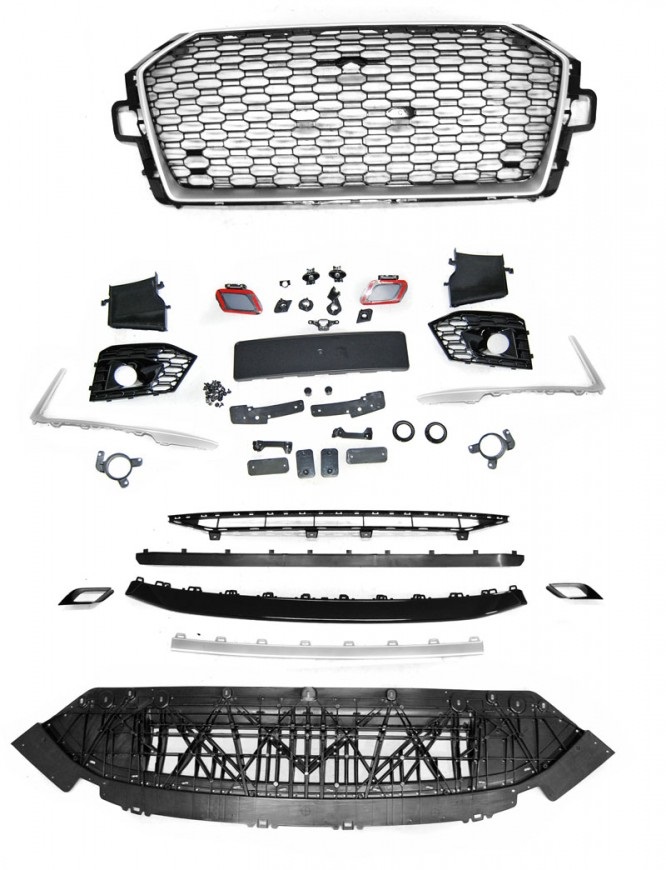 Voorbumper Audi A4 B9 2015-2019 RS4 Look Zilver
