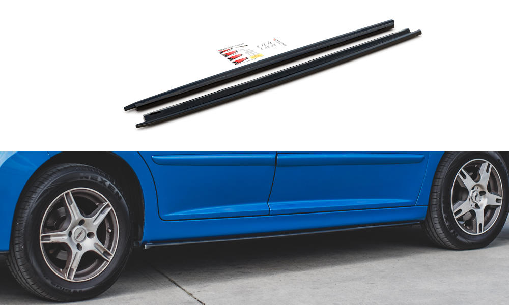 Zijskits Peugeot 207 Sport 06-09 Glans Zwart