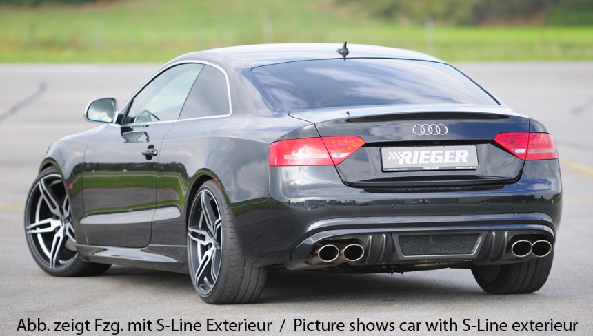 Diffuser Audi A5 Rieger dubbele uitlaat links + rechts carbon-look