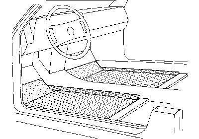bodemplaat, links Austin Mini