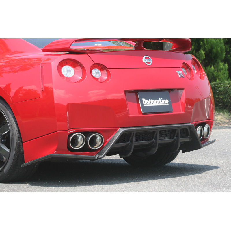 Chargespeed Achterbumperskirt (Diffuser)  Nissan GT-R R35 BottomLine (FRP Zwart)