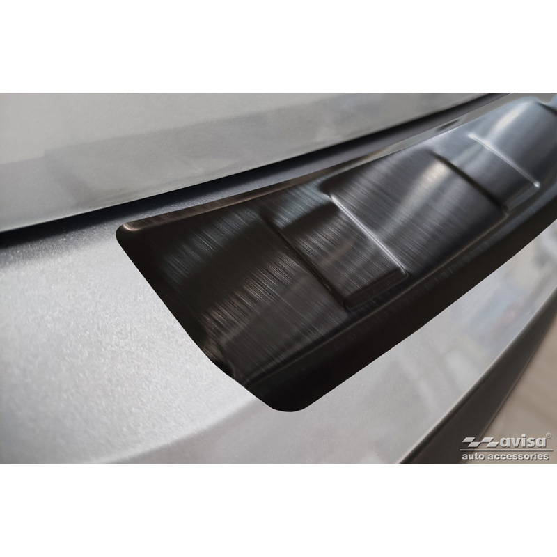 Zwart RVS Achterbumperprotector  Skoda Enyaq iV 2020- excl. Coupe 'Ribs'