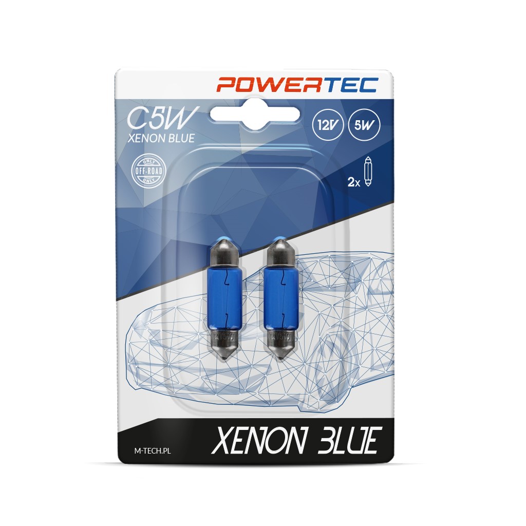 Buis lampen xenon blue 36mm 12V 5W