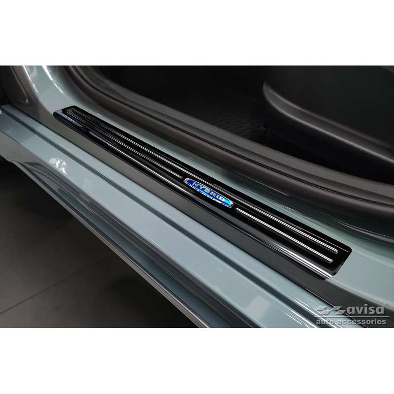 Zwart RVS Instaplijsten  Hyundai Kona 2017-2020 & FL 2020-2023  'Hybrid' - 4-delig