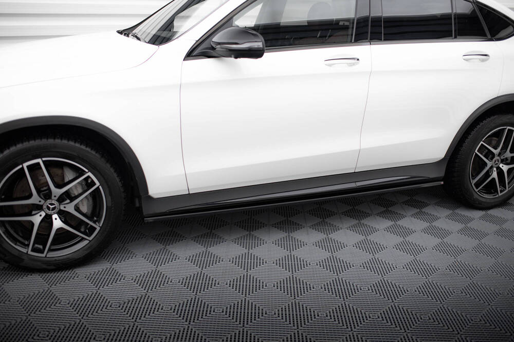 Zijskirts Mercedes GLC AMG Pakket X253 Maxton Glans Zwart