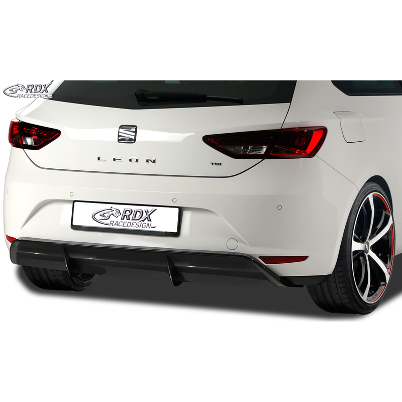 Achterskirt 'Diffusor'  Seat Leon 5F SC/5-deurs 2013-2017 excl. ST/FR/Cupra (ABS zwart glanzend)