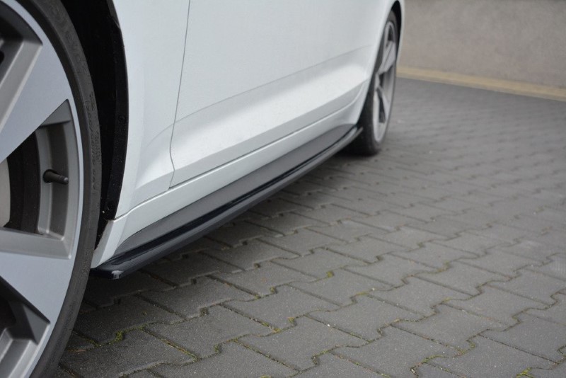 Zijskirts Diffusers Audi S5 / A5 S-Line F5 Sportback Glanzend Zwart