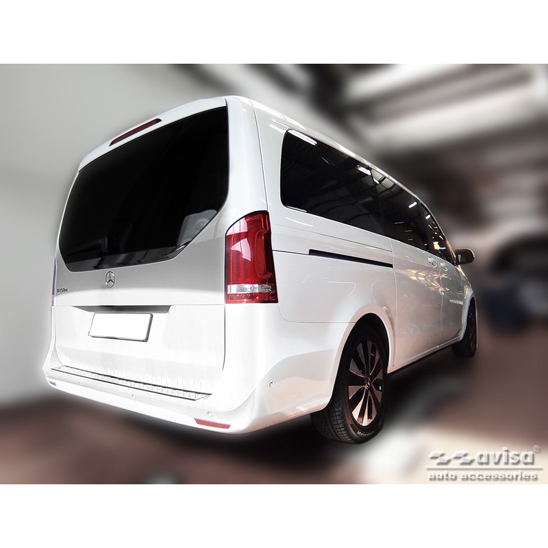 Chroom RVS Achterbumperprotector  Mercedes Vito / V-Klasse 2014-2019 & Facelift 2019- 'Ribs' 'XL'