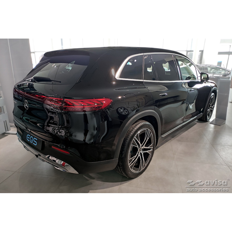 Echt 3D Carbon Achterbumperprotector  Mercedes EQS SUV (X296) 2022- 'Ribs'