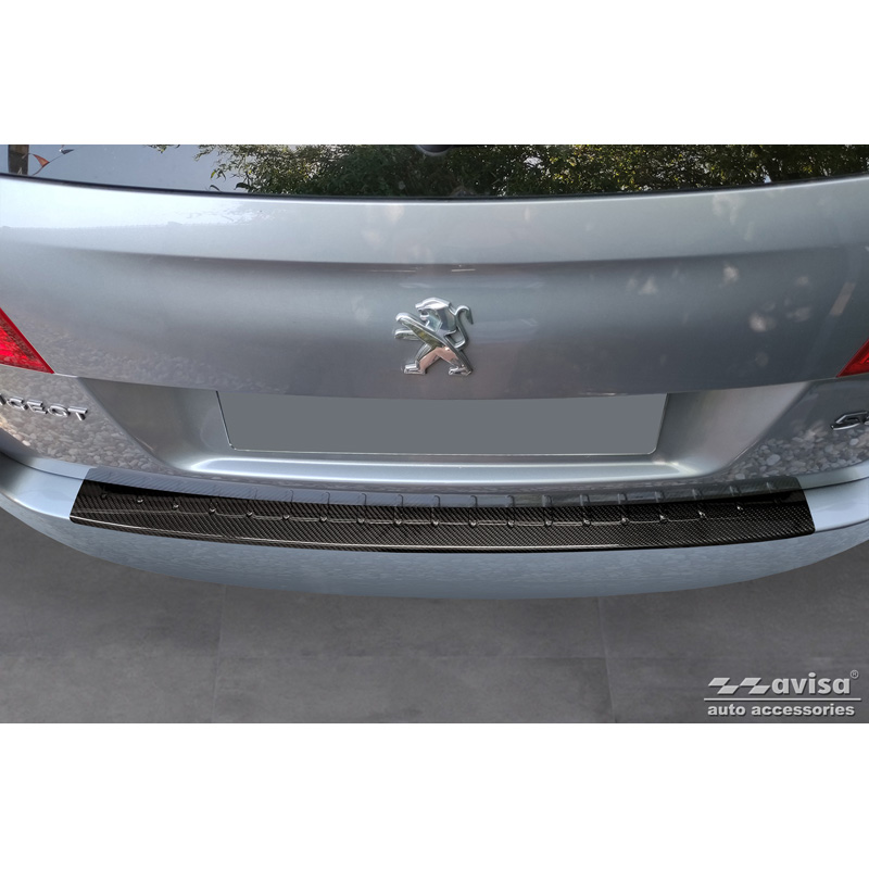 Echt 3D Carbon Achterbumperprotector  Peugeot 508 I SW 2011-2014 & Facelift 2014-2018 'Ribs'