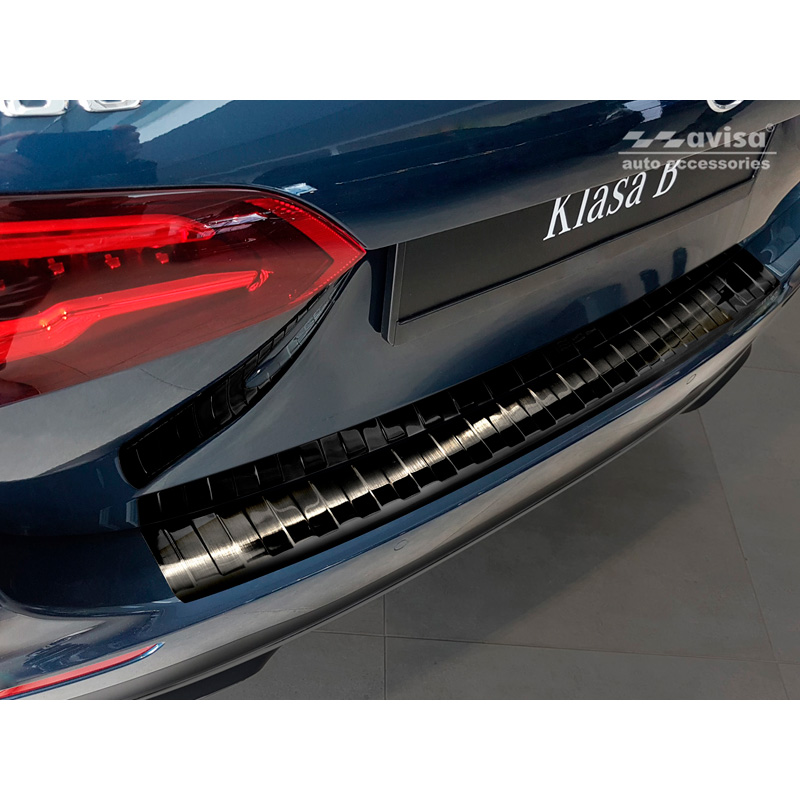 Zwart RVS Achterbumperprotector  Mercedes B-Klasse W247 2018- 'Ribs'