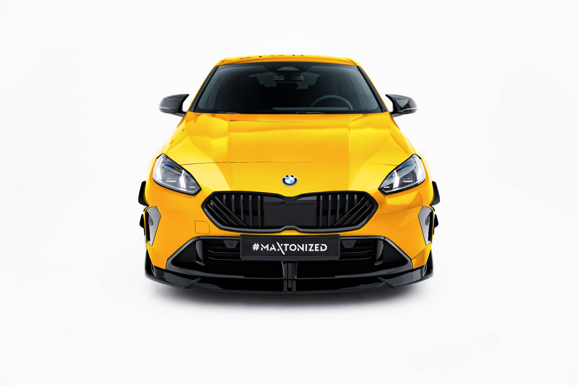 Voorspoiler V.2 BMW 1 M-Pack F70 Maxton Glanzend zwart