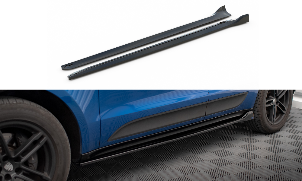Zijskirts Porsche Macan Mk1 Maxton Glans Zwart