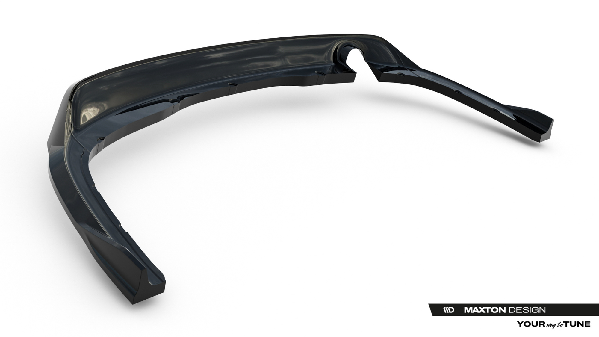 Rear Splitter met Verticale Spijlen BMW 3 Sportline Sedan / Touring F30 / F31 Maxton Glanzend Zwart
