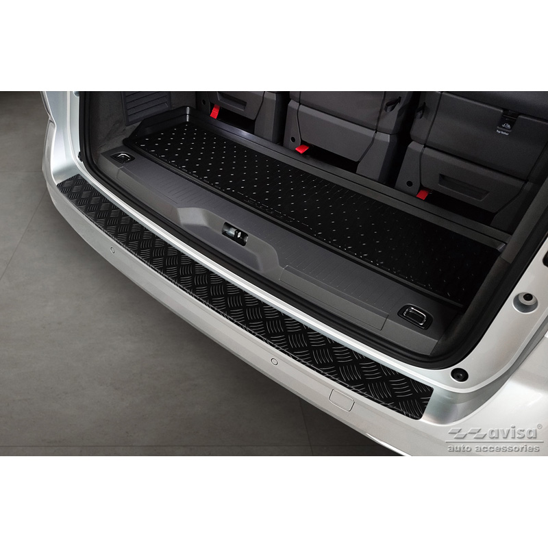 Matzwart Aluminium Achterbumperprotector  Volkswagen Multivan T7 2021- 'Riffled plate'