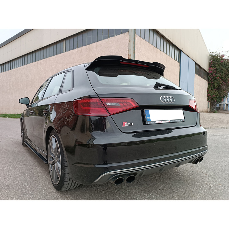 Dakspoiler (Spoiler Cap)  Audi A3 (8V) S-Line/S3 Hatchback/Sportback 2012-2016 (ABS Glanzend zwart)