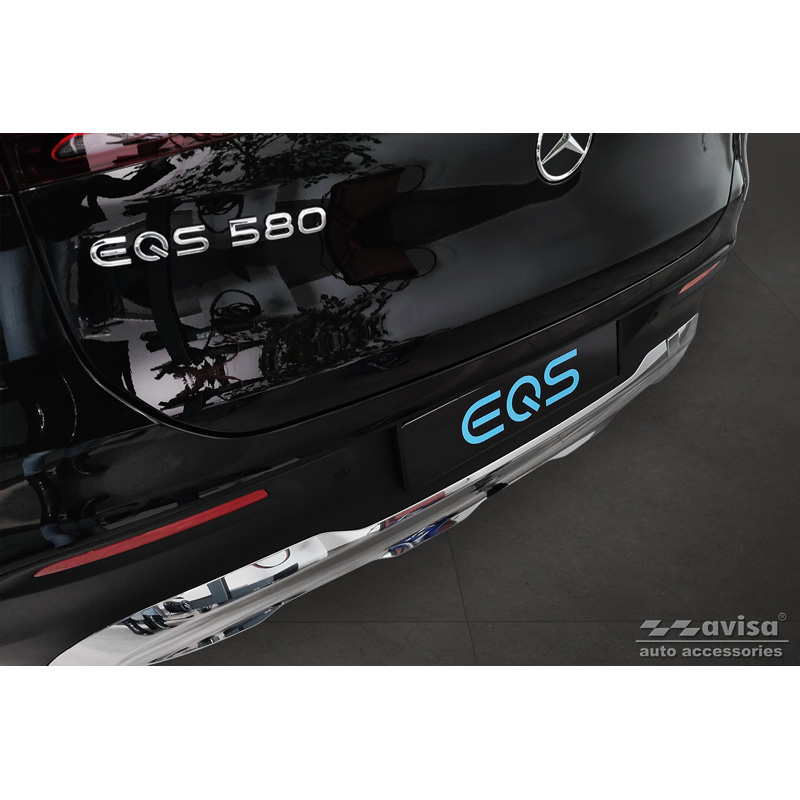 Echt 3D Carbon Achterbumperprotector  Mercedes EQS SUV (X296) 2022- 'Ribs'
