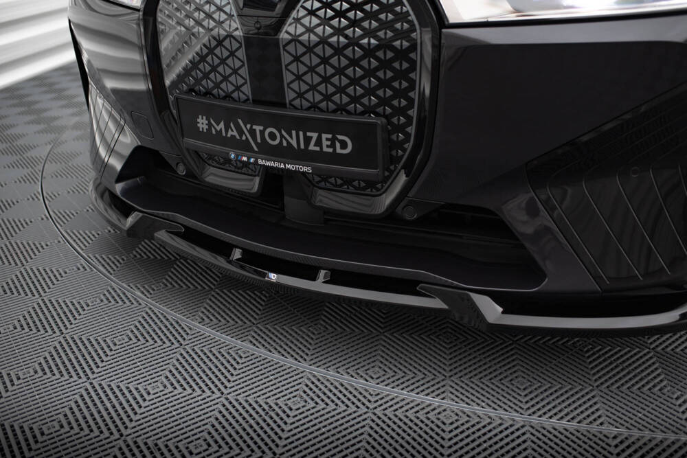 Voorspoiler V.1 BMW iX i20 Maxton Glans Zwart