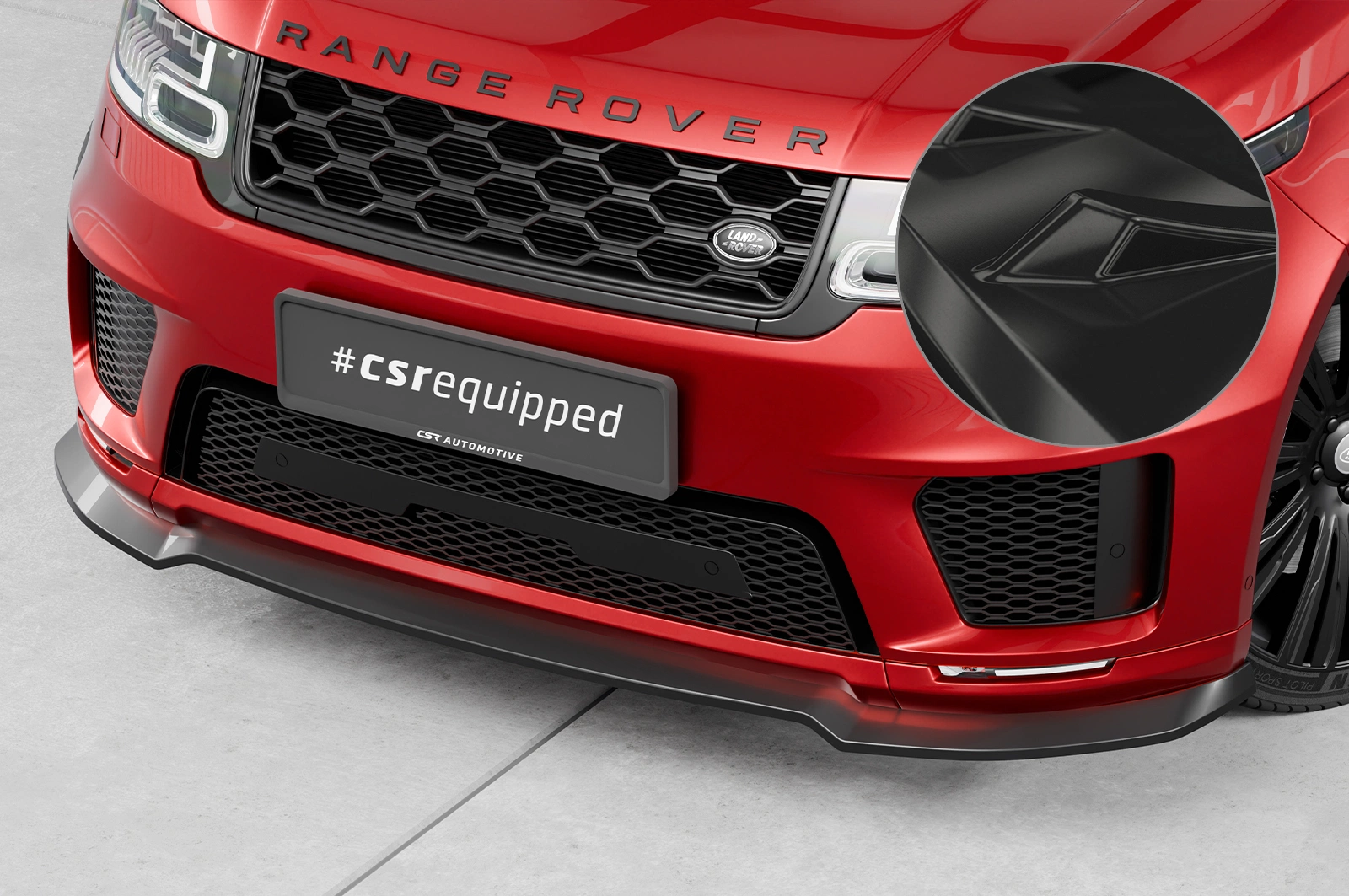 Voorspoiler Land Rover Range Rover Sport Glans Zwart (Facelift) 2017 – CSR Automotive
