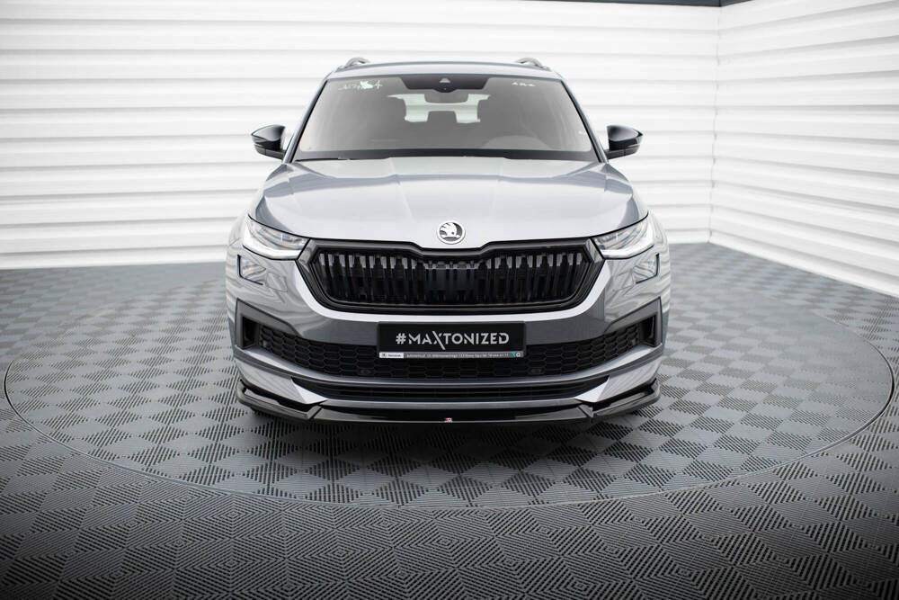 Voorspoiler Skoda Kodiaq Mk1 Facelift Sportline Maxton Design glans zwart