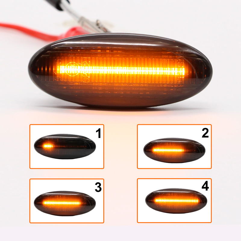 Set LED Zijknipperlichten  Nissan diverse modellen - Rookgrijs- incl. Dynamic Running Light