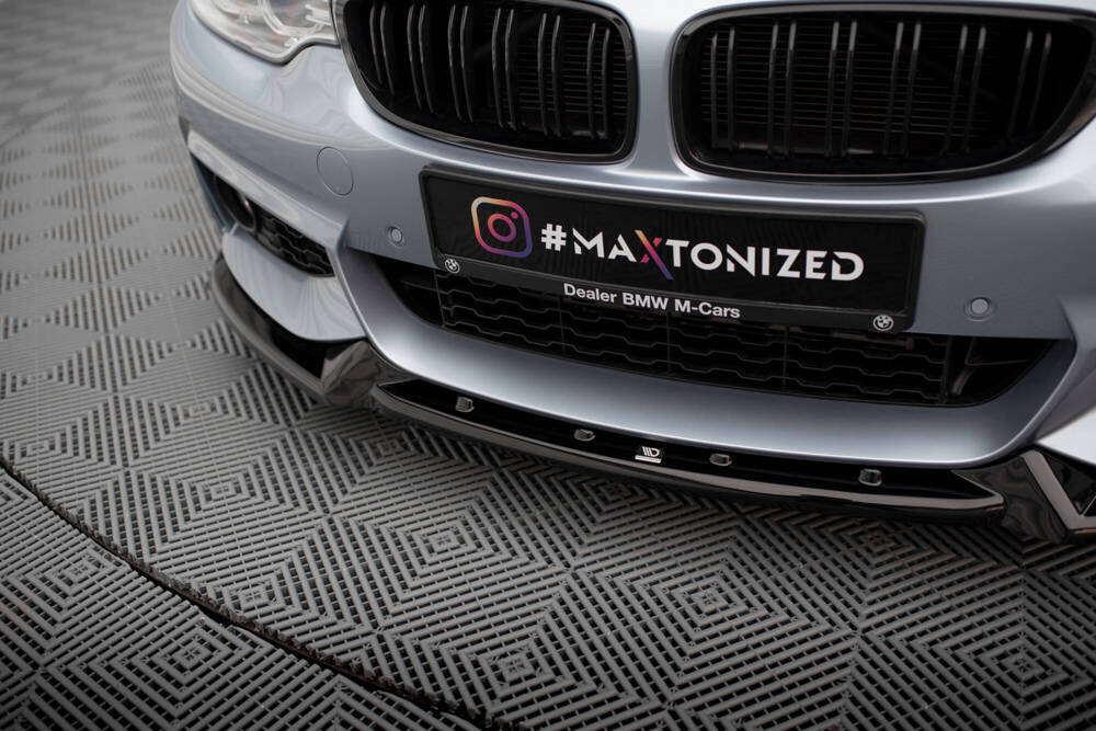 Voorspoiler V.4 BMW 4 Coupe M Pakket F32 Maxton Glans Zwart