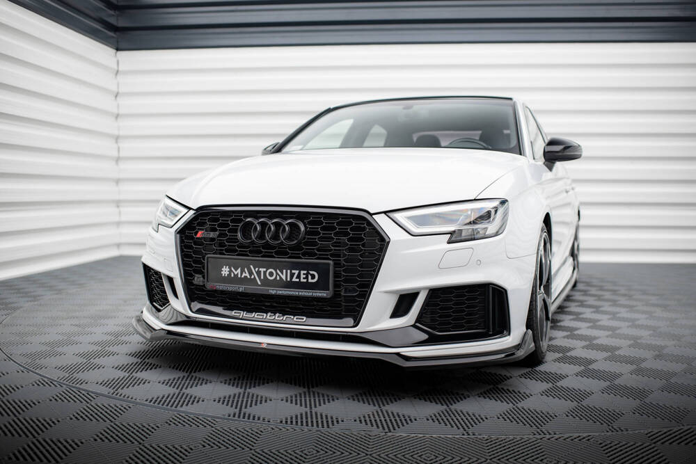 Voor Spoiler V.4 Audi RS3 8V FL Sedan Glanzend Zwart