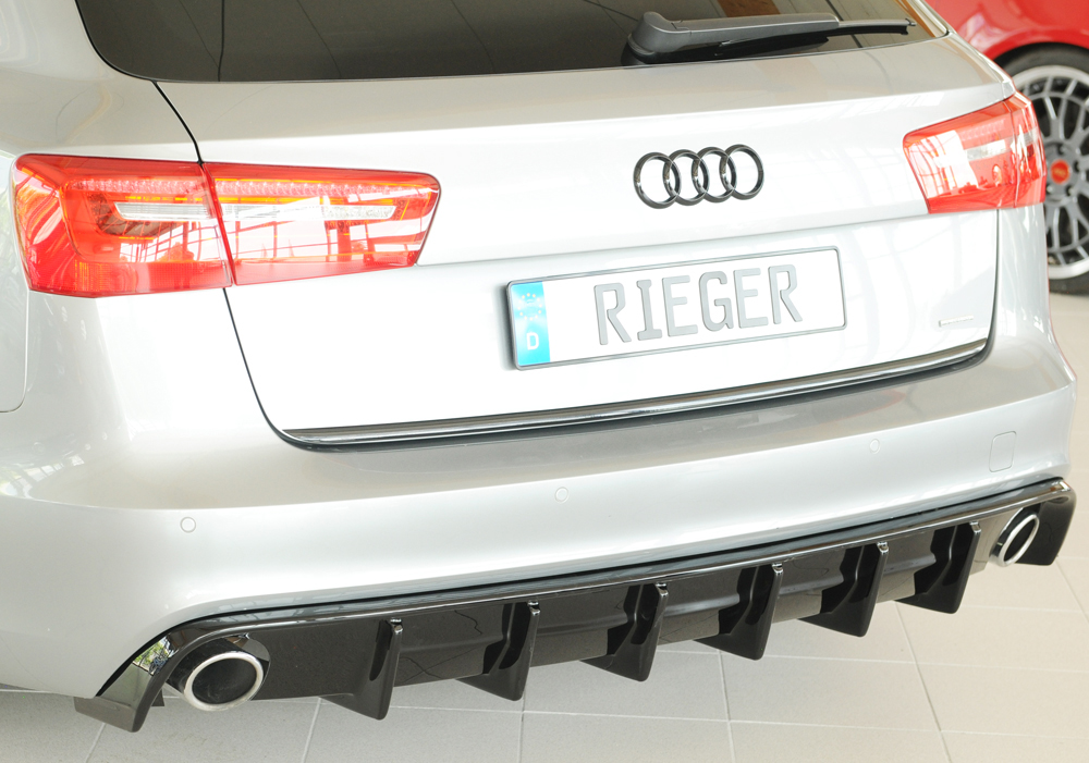 Achterdiffuser Audi A6 (4G/C7) – 11.10-08 (met trekhaak) Glans Zwart