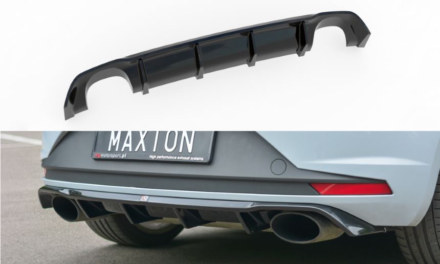 Diffuser Seat Leon Cupra FR 5F Maxton Design glans zwart