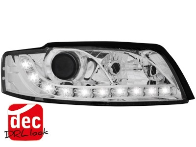 Faros Audi A4 8E Los ojos del Diablo Dayline cromo