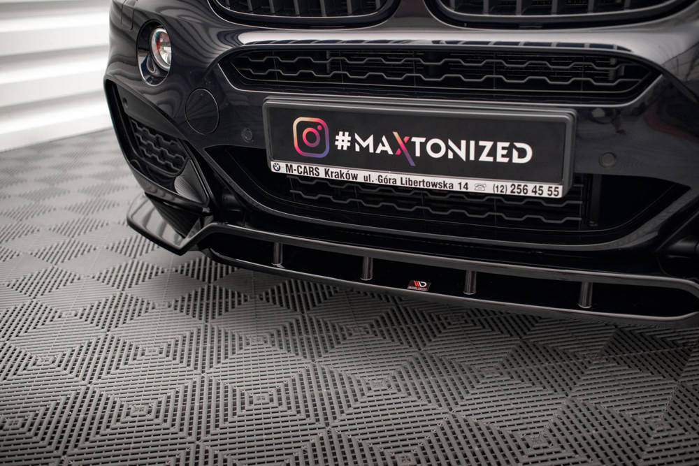 Voorspoiler V.2  BMW X6 M pakket F16 Maxton Glans Zwart