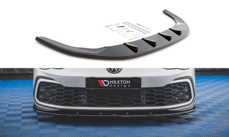 Voorspoiler V.1 Volkswagen Golf 8 GTI Glans Zwart