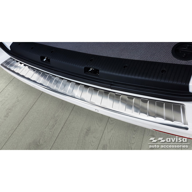 RVS Achterbumperprotector  VW Transporter T5 2003-2015 (alle) & T6 2015- / FL 2019- (met achterdeuren) 'XL' 'Ribs'