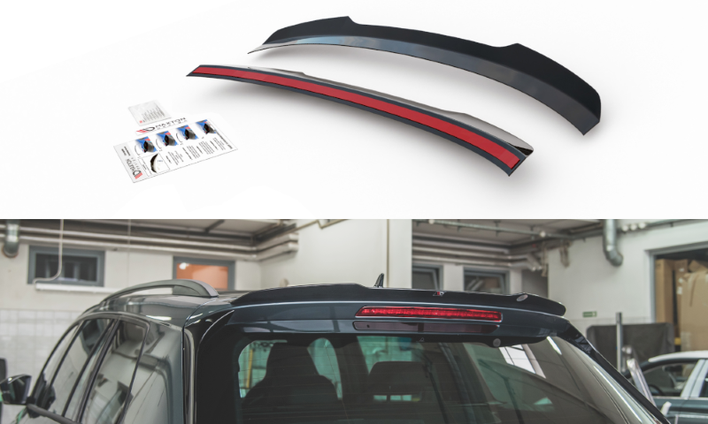 Spoiler cap Skoda Kodiaq 1 sportline/RS Maxton Design glans zwart V.2