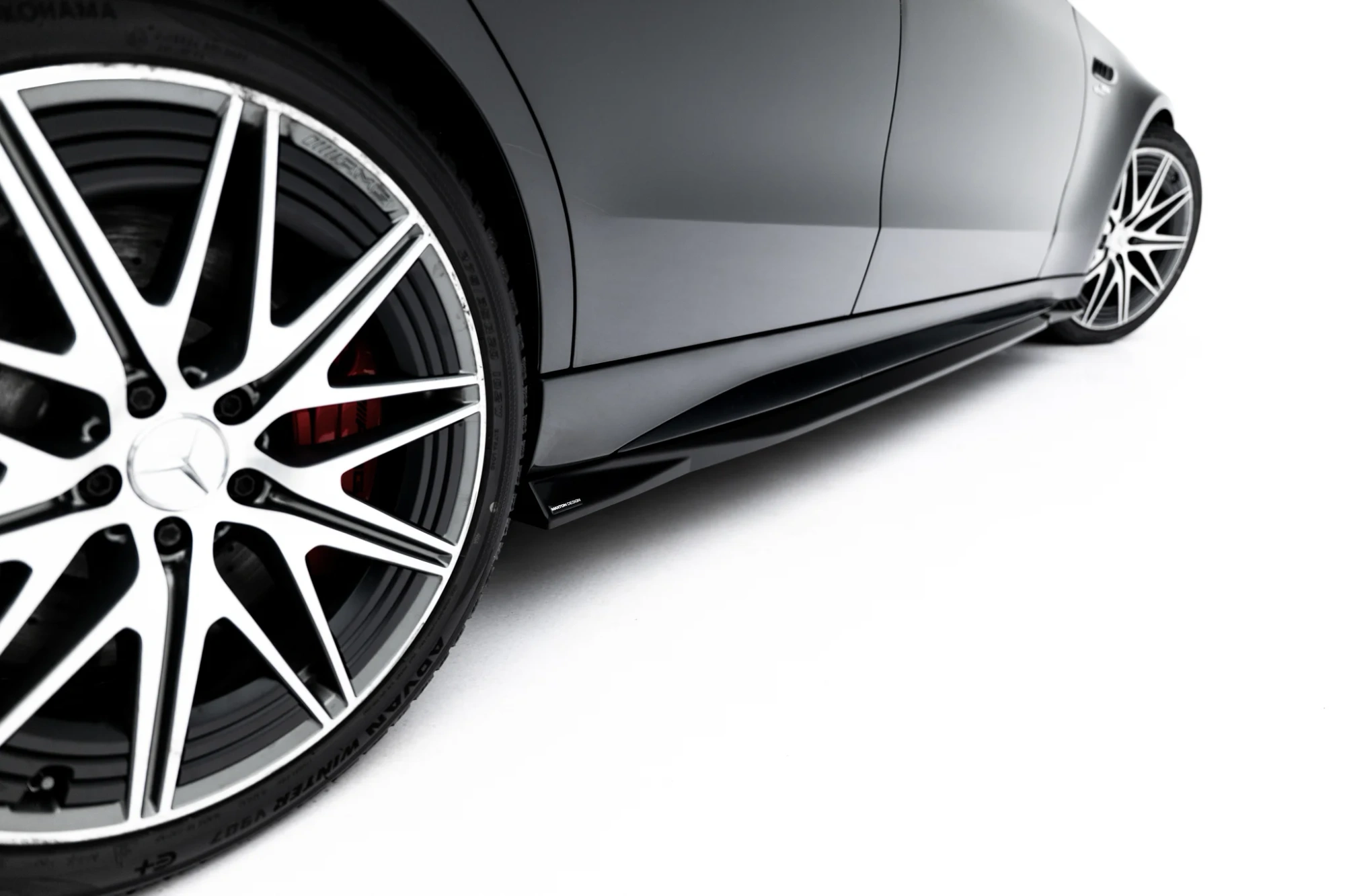 Zijskirts Mercedes C63 AMG W205 S205 Maxton Glans Zwart