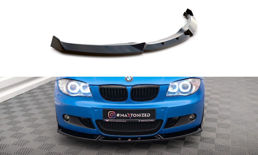 Voorspoiler V.2 BMW 1 Serie M Pakket E87 Maxton Glans Zwart