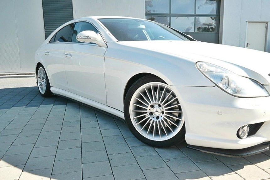 Zijskirts Mercedes CLS W219 55 AMG Maxton Design glans zwart