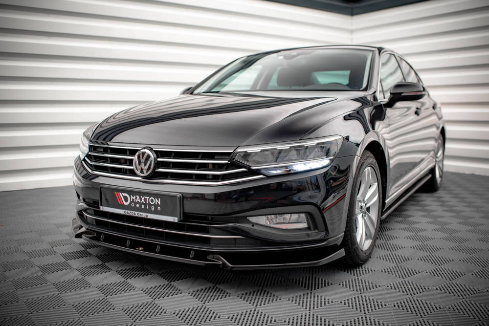 Voorspoiler V.2 VW Passat B8 FL Maxton Glans Zwart